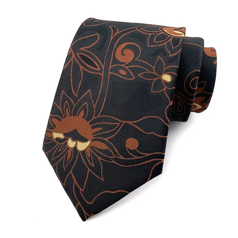 Trendy Latest Arrival Embroidered Printed Hot Sale Design Custom Fashion Polyester Silk Suit Accessories Label Tie For Men