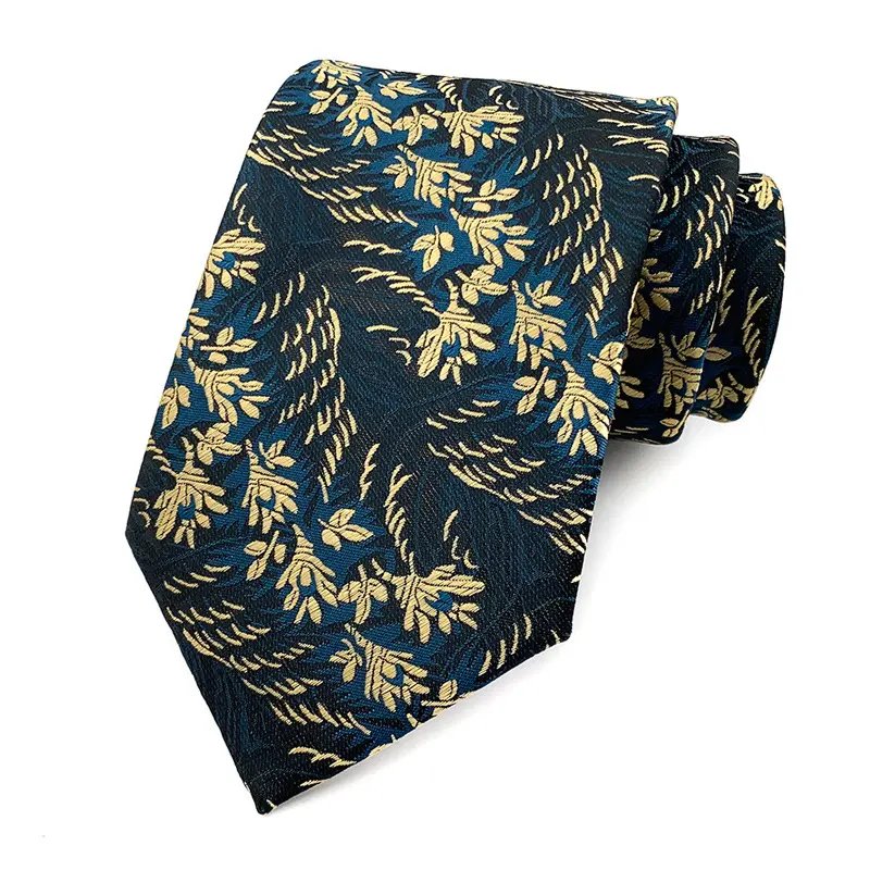 Trendy Latest Arrival Embroidered Printed Hot Sale Design Custom Fashion Polyester Silk Suit Accessories Label Tie For Men