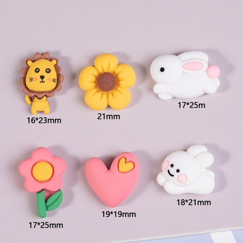 Resin Accessories Sticker Accessories Water Cup Cartoon Rabbit Flower Heart DIY Glue Phone Stickers