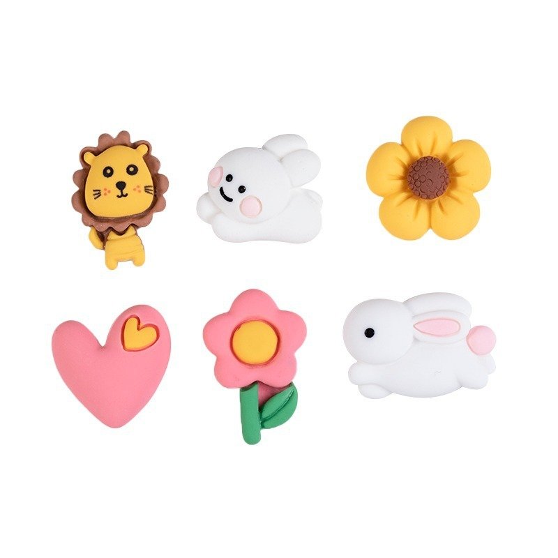 Resin Accessories Sticker Accessories Water Cup Cartoon Rabbit Flower Heart DIY Glue Phone Stickers