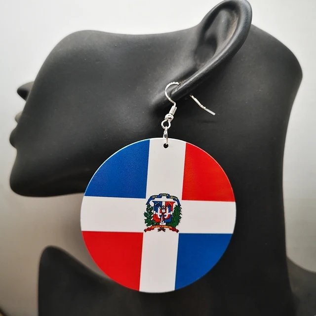 80 Models Caribbean Dominican Flag Map Tie Clip Lapel Pin Ring Brooch Cuff Link Necklace Bracelet Earrings Key Chain Jewelry Set