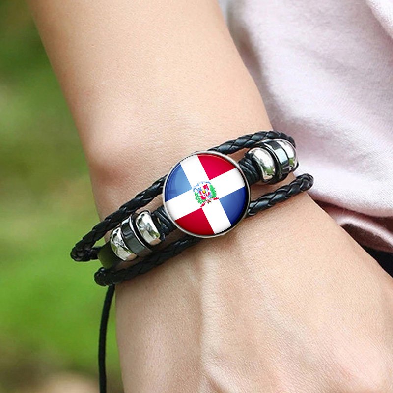 80 Models Caribbean Dominican Flag Map Tie Clip Lapel Pin Ring Brooch Cuff Link Necklace Bracelet Earrings Key Chain Jewelry Set