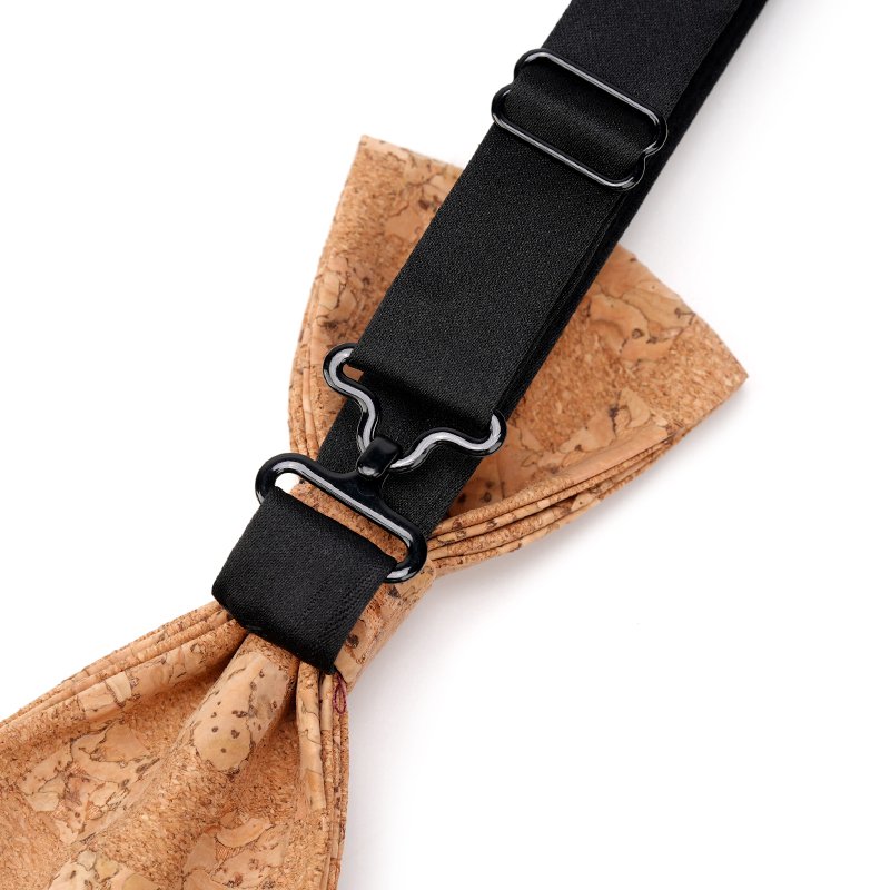 Adjustable Straps Handmade Neckwear Different Retro Design Men's Cork Wooden Pre Bow Tie