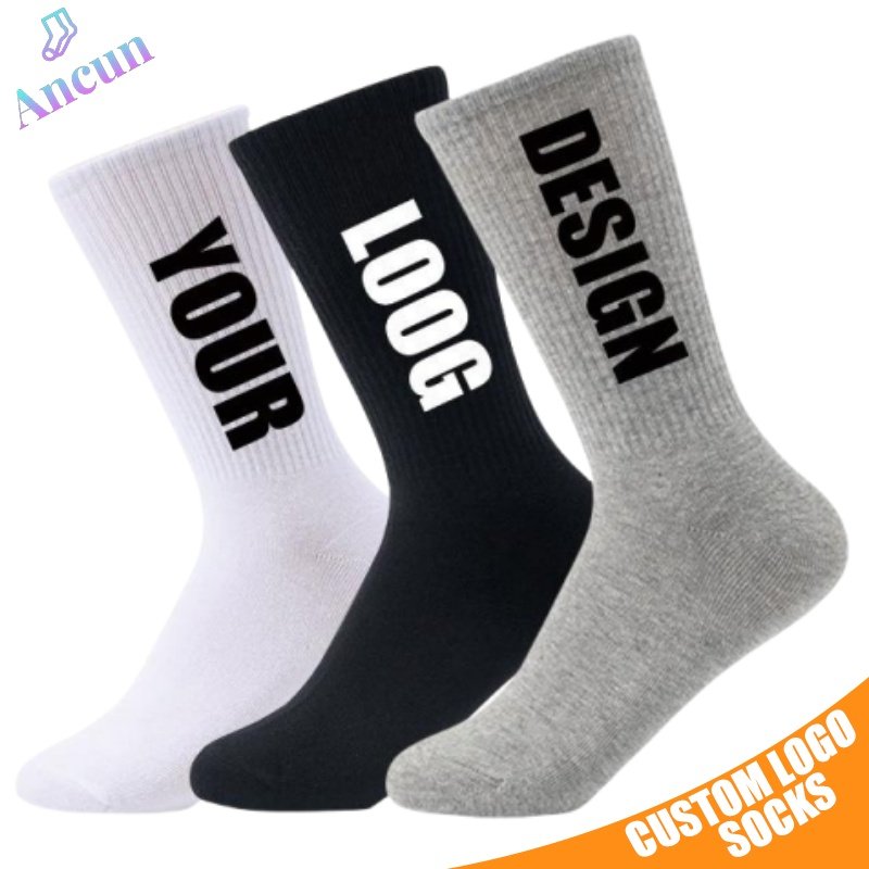 Custom Men Casual Sock High Quality Cotton Sock Custom Crew Sox With Design Logo