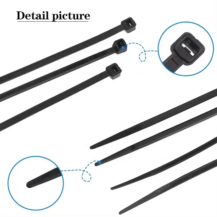 380mm 200mm 250mm 300mm 350mm 400mm OEM factory Nylon 66 Zip plastic cable tie nylon cable ti