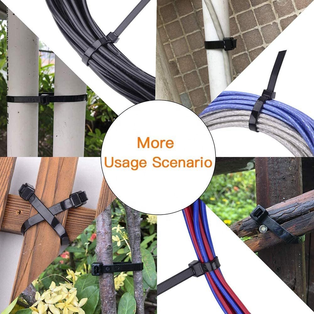380mm 200mm 250mm 300mm 350mm 400mm OEM factory Nylon 66 Zip plastic cable tie nylon cable ti