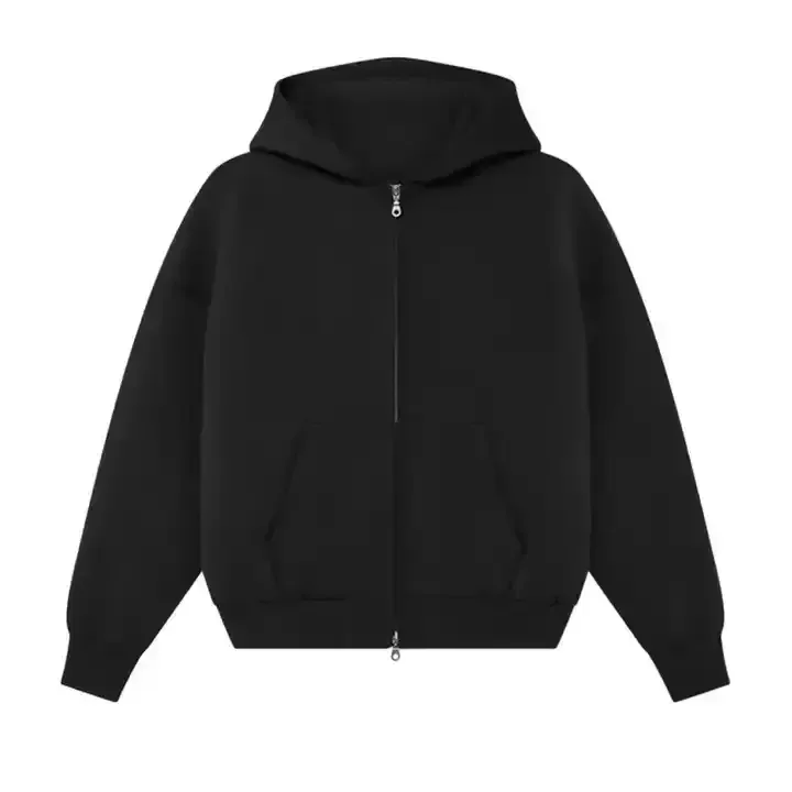 Factory Custom Street Cotton Heavyweight Puff Print Logo Bling Rhinestone Hoodie Full Zip Men's Oversized Hoodie