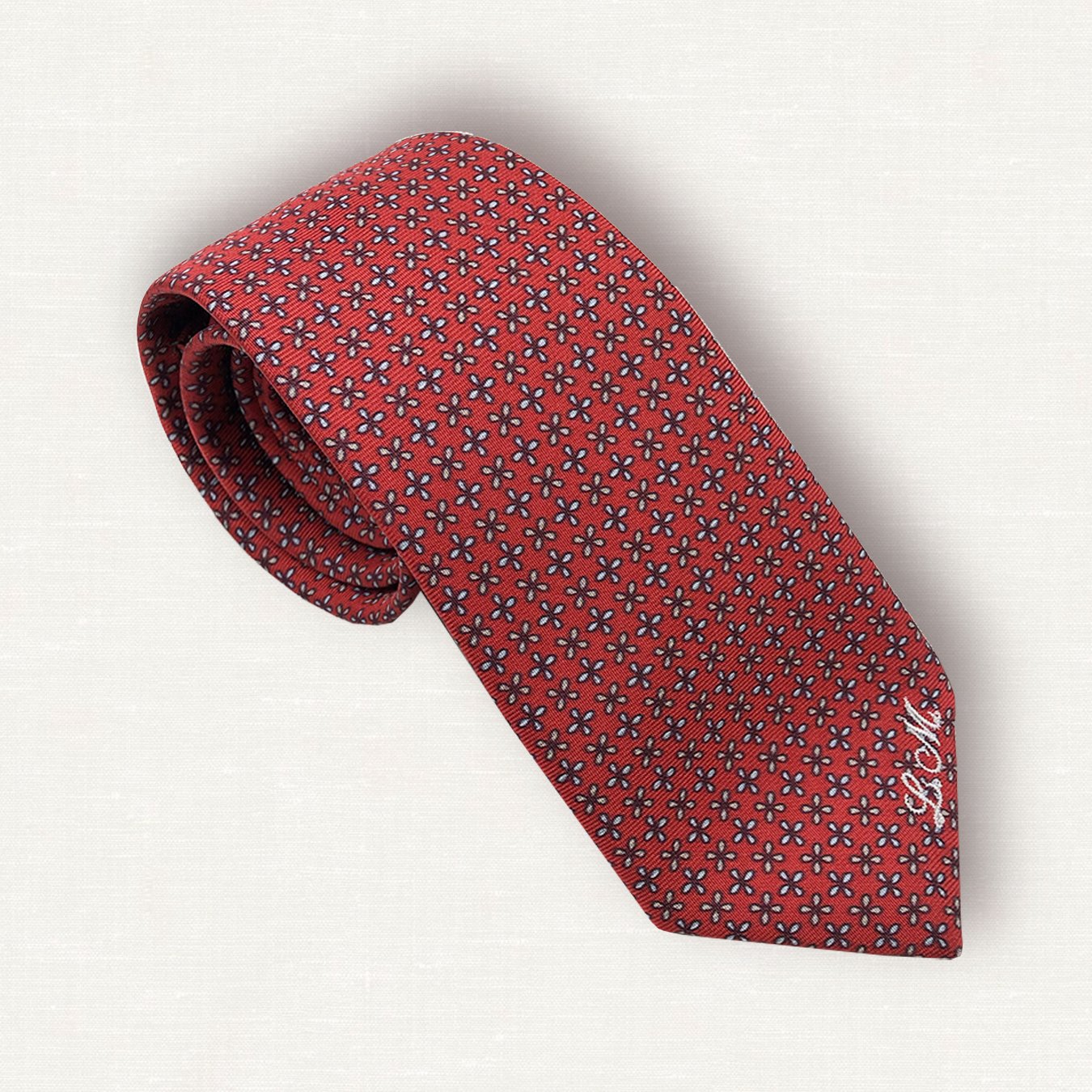 100% Made In Italy Silk Tie Piaggio Navy Blue And White Timeless Customizable Man Accessories Gift Idea For Boyfriend