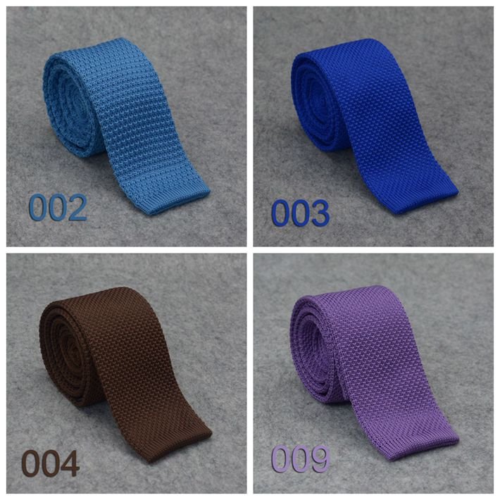 Popular Design Mixed Wholesale Stock Polyester Solid Knitted Tie For Men