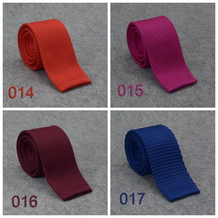 Popular Design Mixed Wholesale Stock Polyester Solid Knitted Tie For Men