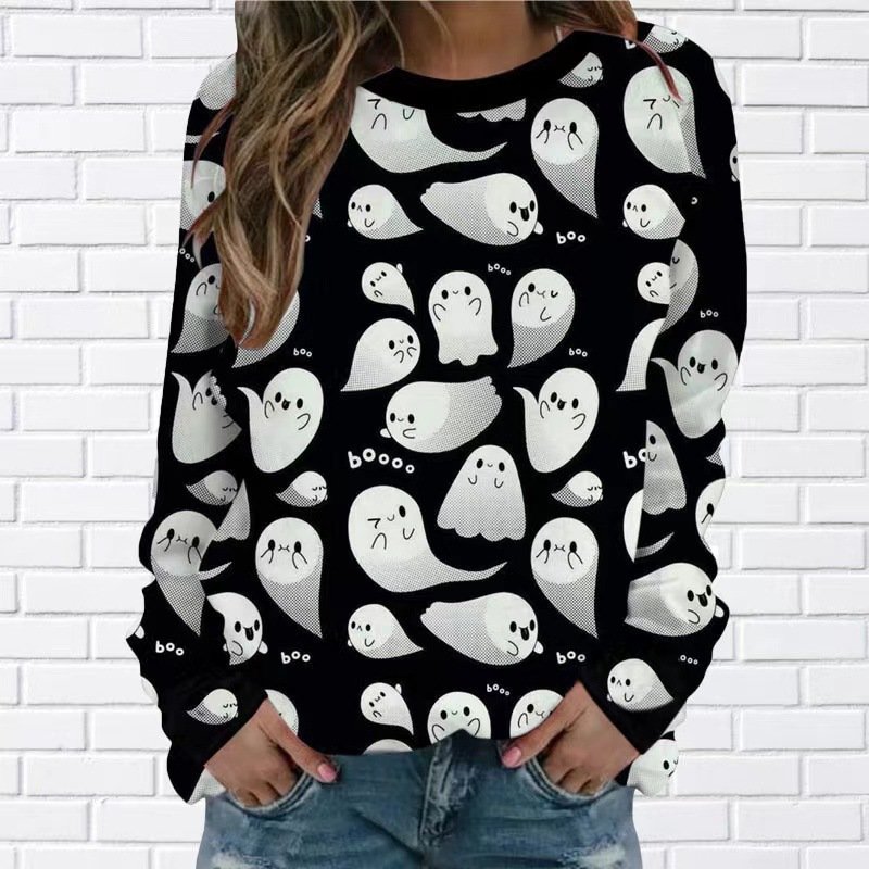 2024 Halloween clothes Custom Polyester Sweatshirts Hoodies Custom Logo Pullover Tie Dyed Bleached Sweatshirts For Men and Women