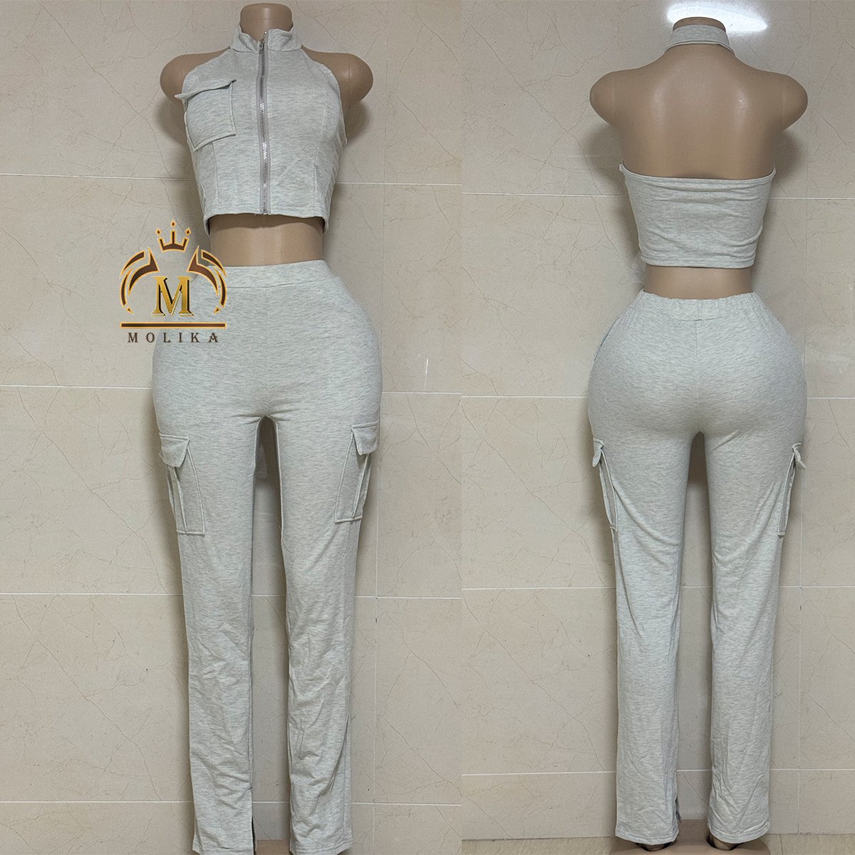 New Arrivals Women Jogger Outfits Crop Shirt Pants Slim Fit 2 Piece Matching Set Female Two Piece Jogger Set Women Clothing