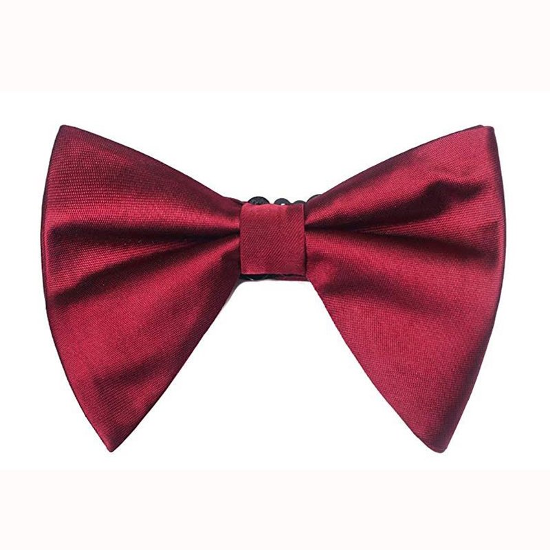 wholesale oversized 100% silk solid black big bow tie for men