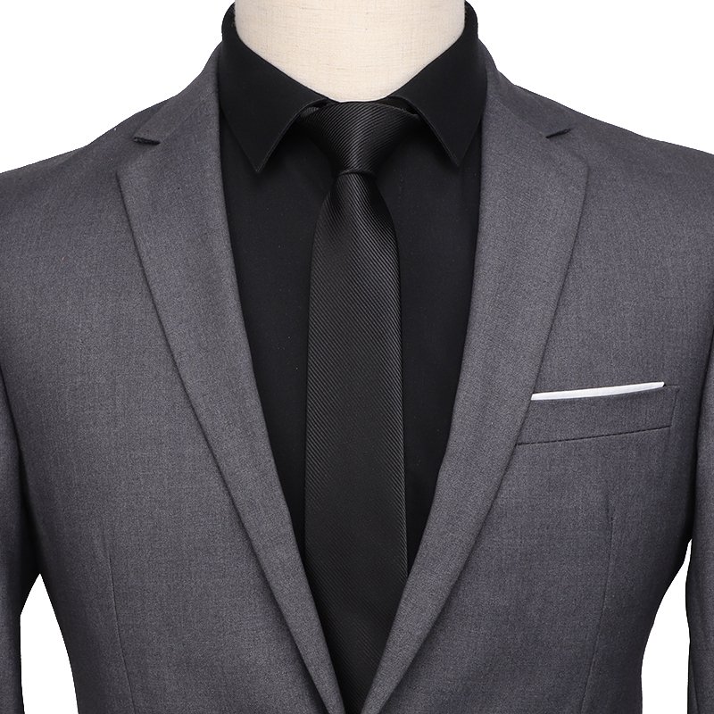 New Creative Screw Thread Jacquard Formal Business Ties Solid Color Men Polyester Neckties