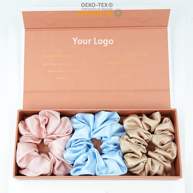 skinny Silk Scrunchies for Hair Elastic Hair Bands Premium Scrunchy Hair ties