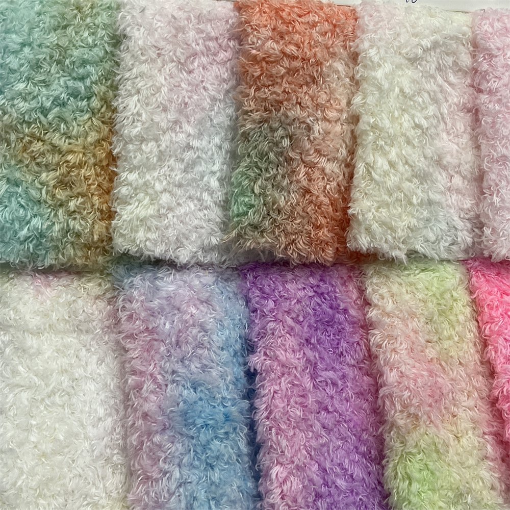 Factory Direct 157x90cm Tie-dye Peach Flannel Fabric 100% Polyester High Quality Sewing Fabric DIY Handmade Faux Fur Fabric