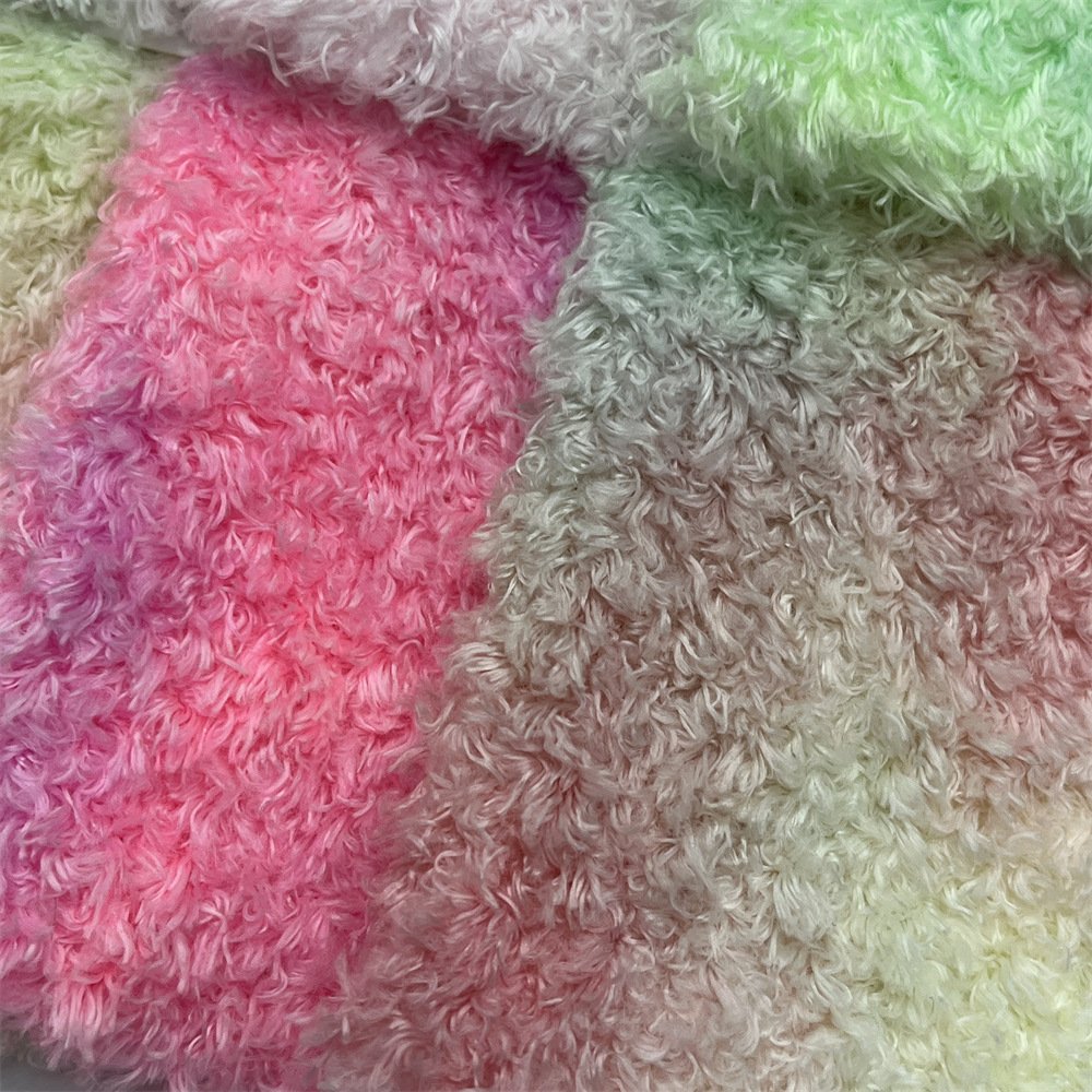 Factory Direct 157x90cm Tie-dye Peach Flannel Fabric 100% Polyester High Quality Sewing Fabric DIY Handmade Faux Fur Fabric