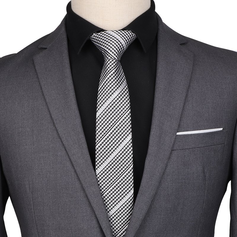 Simple Dots Stripe Jacquard Woven Business Mens Polyester Neckties