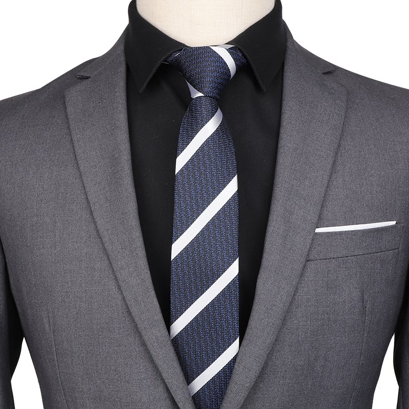 Simple Dots Stripe Jacquard Woven Business Mens Polyester Neckties