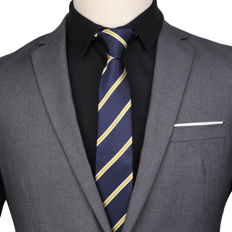 Simple Dots Stripe Jacquard Woven Business Mens Polyester Neckties