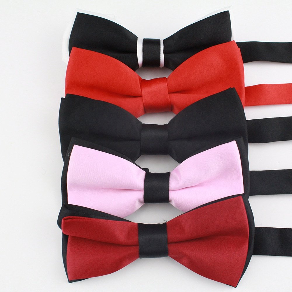 School Uniform Bowtie Polyester Solid Color Plain School Bow Tie