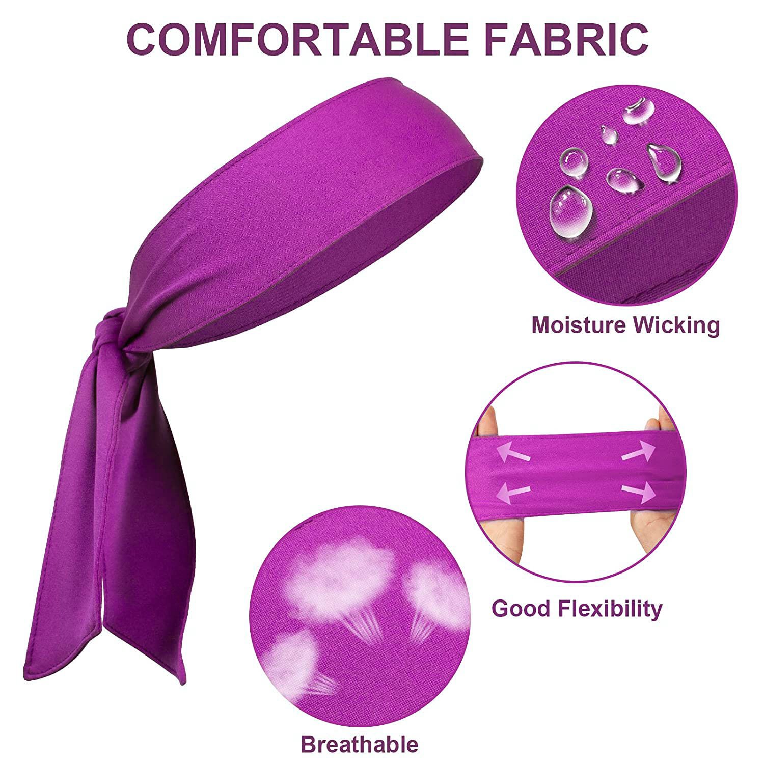 2024 Factory Unisex New Workout Sports Wide Elastic Athletic Head tie Men Women custom headband