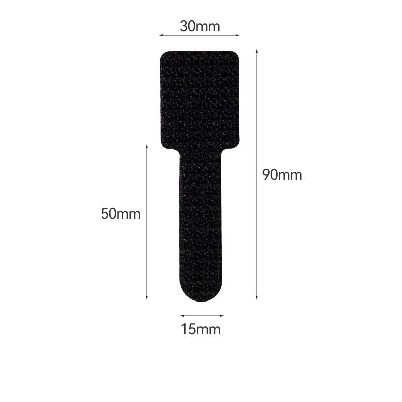 velcroes fastener tape Fixing Holder for Office Black adjustable Hook and loop Self adhesive nylon Cable ties strap