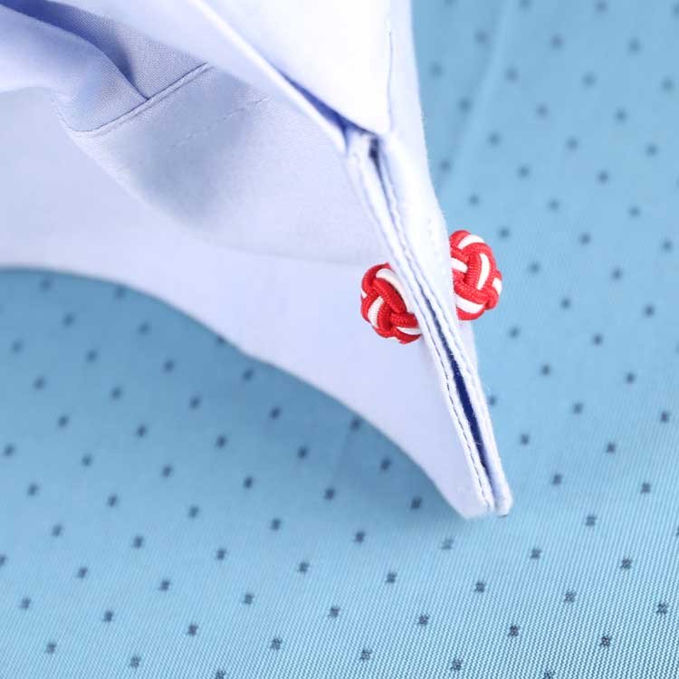 Best Sale Two-Toned Red & White Silk Knot Cufflinks Men's & Women's Shirt Cuff Links for Parties Engagements Weddings