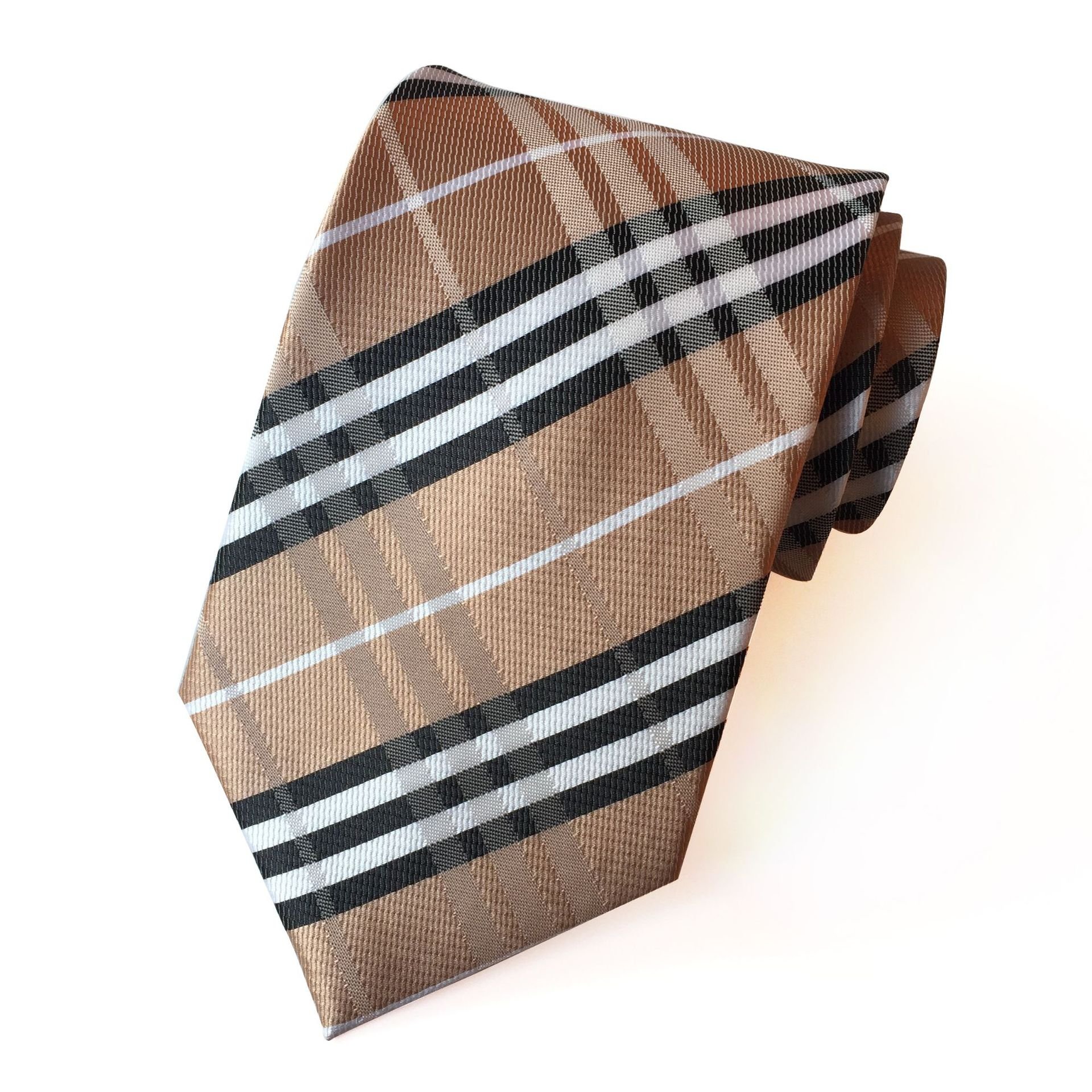 Custom Striped Plaid Spring Mens Neckties Wedding Business Mens Ties High Technology Jacquard Silk Neck Ties With Logo For Men