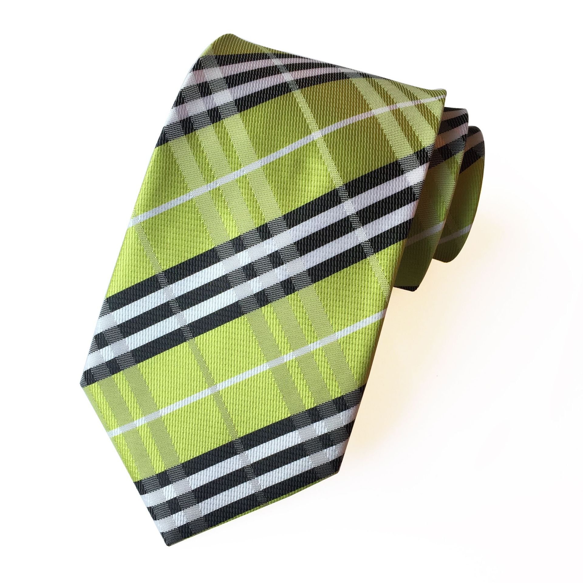 Custom Striped Plaid Spring Mens Neckties Wedding Business Mens Ties High Technology Jacquard Silk Neck Ties With Logo For Men