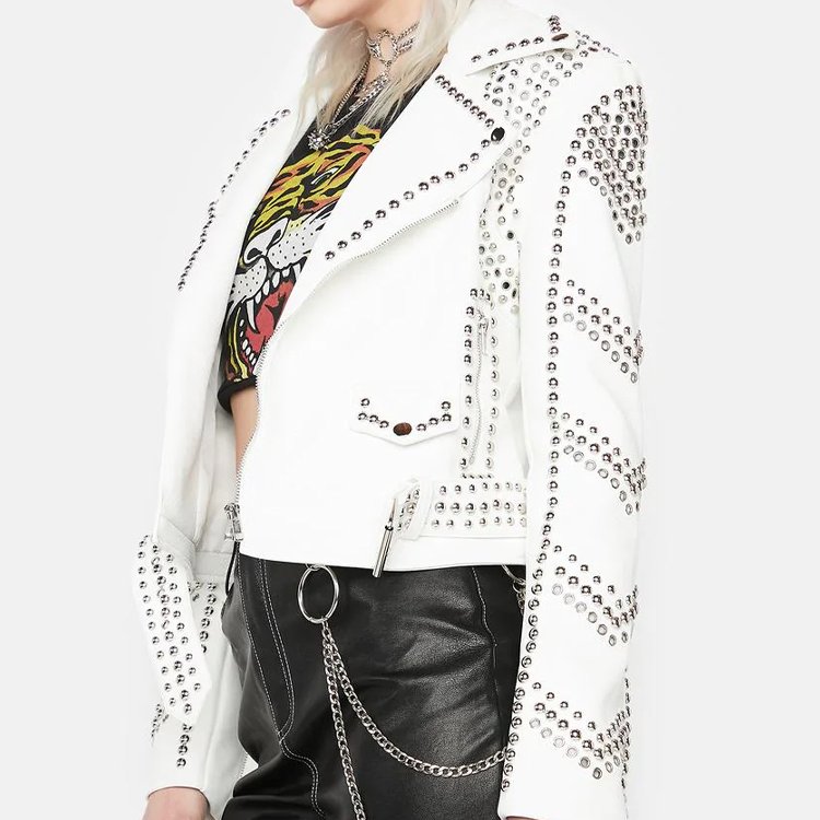 Undefined Wholesale High Quality Women rivet motor racing jacket