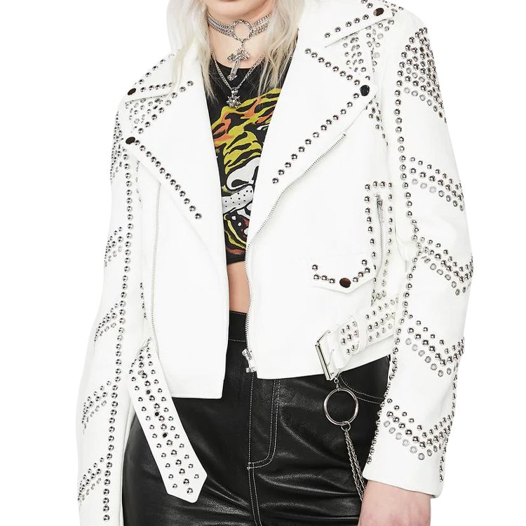 Undefined Wholesale High Quality Women rivet motor racing jacket