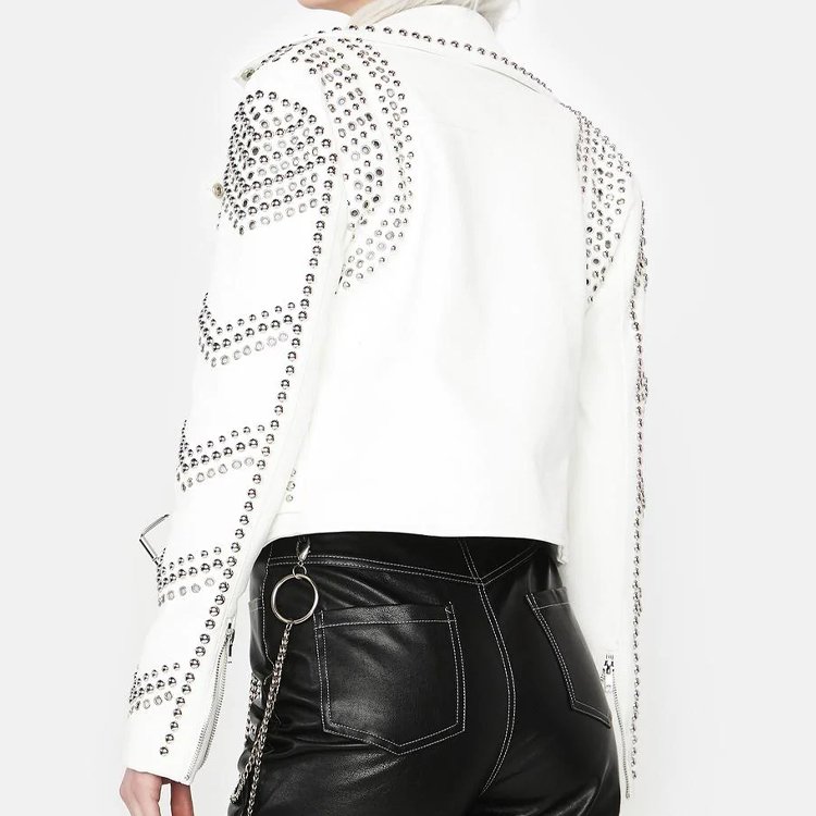 Undefined Wholesale High Quality Women rivet motor racing jacket