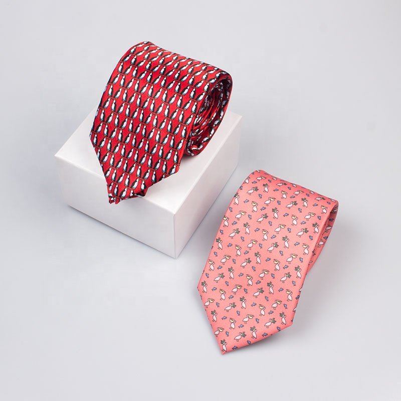 Mens Black Navy Red Skinny Neck Tie Flower And Christmas-tree Pattern Neckties Custom Luxury Ties For Men Business