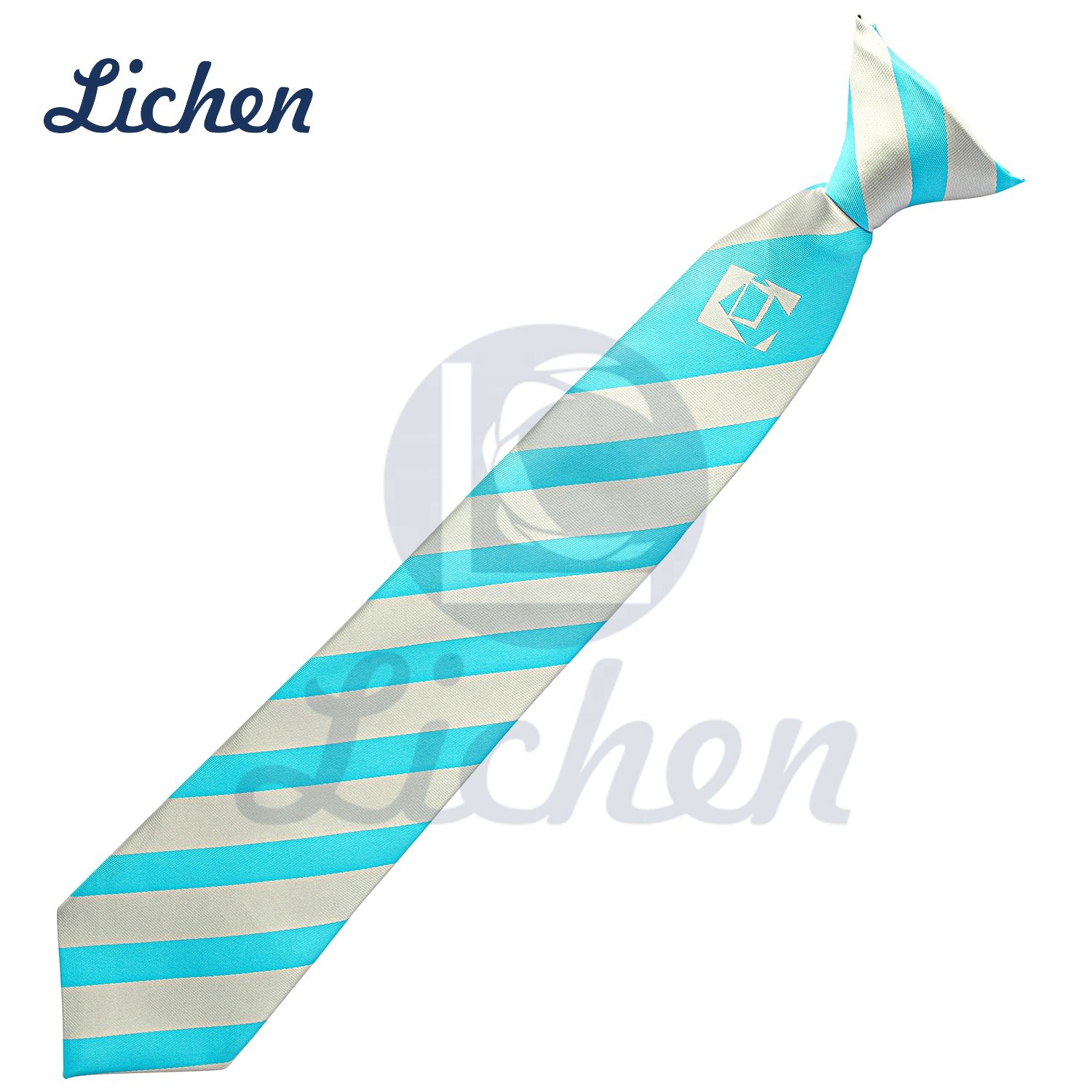OEM ODM Customized Logo Colorful Printed Woven Striped School Tie Clip-on Neckties for Men