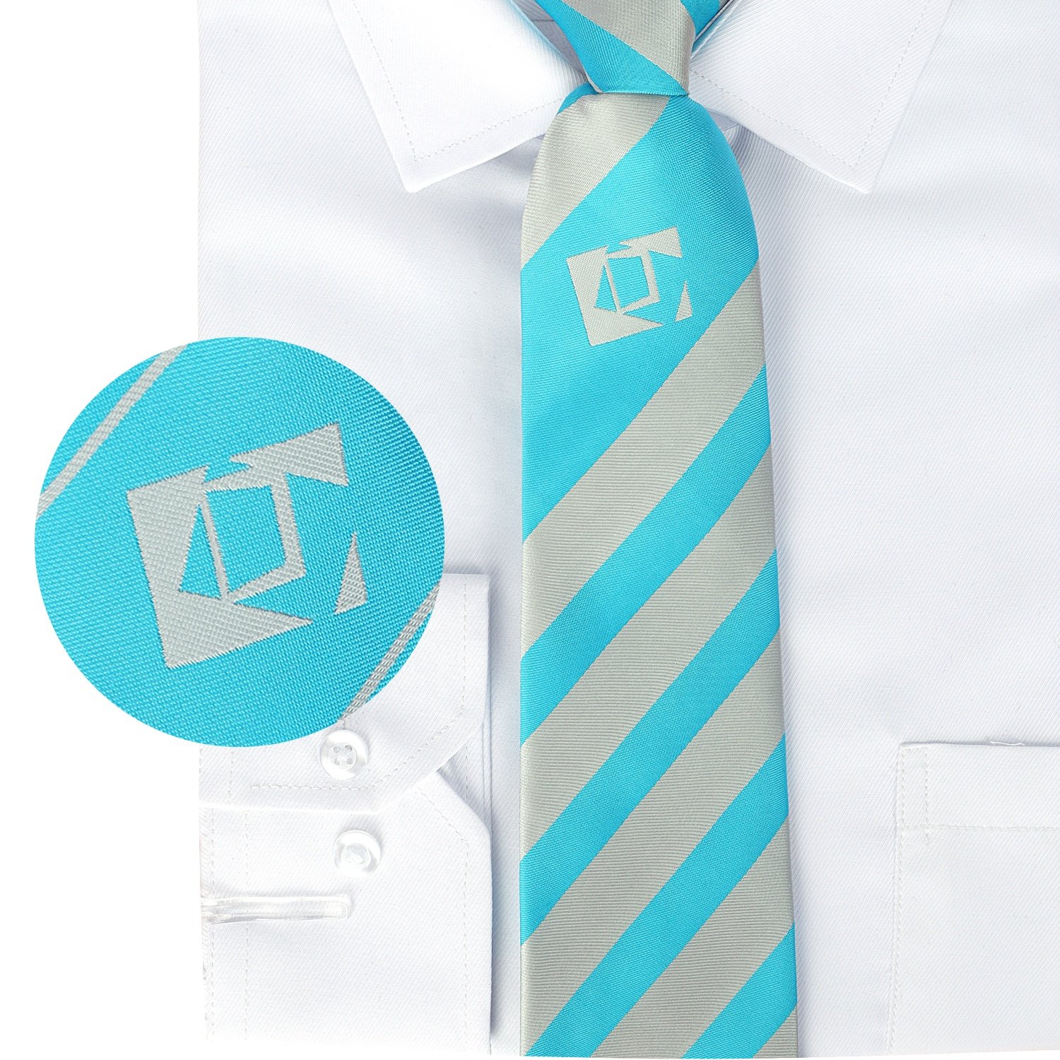 OEM ODM Customized Logo Colorful Printed Woven Striped School Tie Clip-on Neckties for Men
