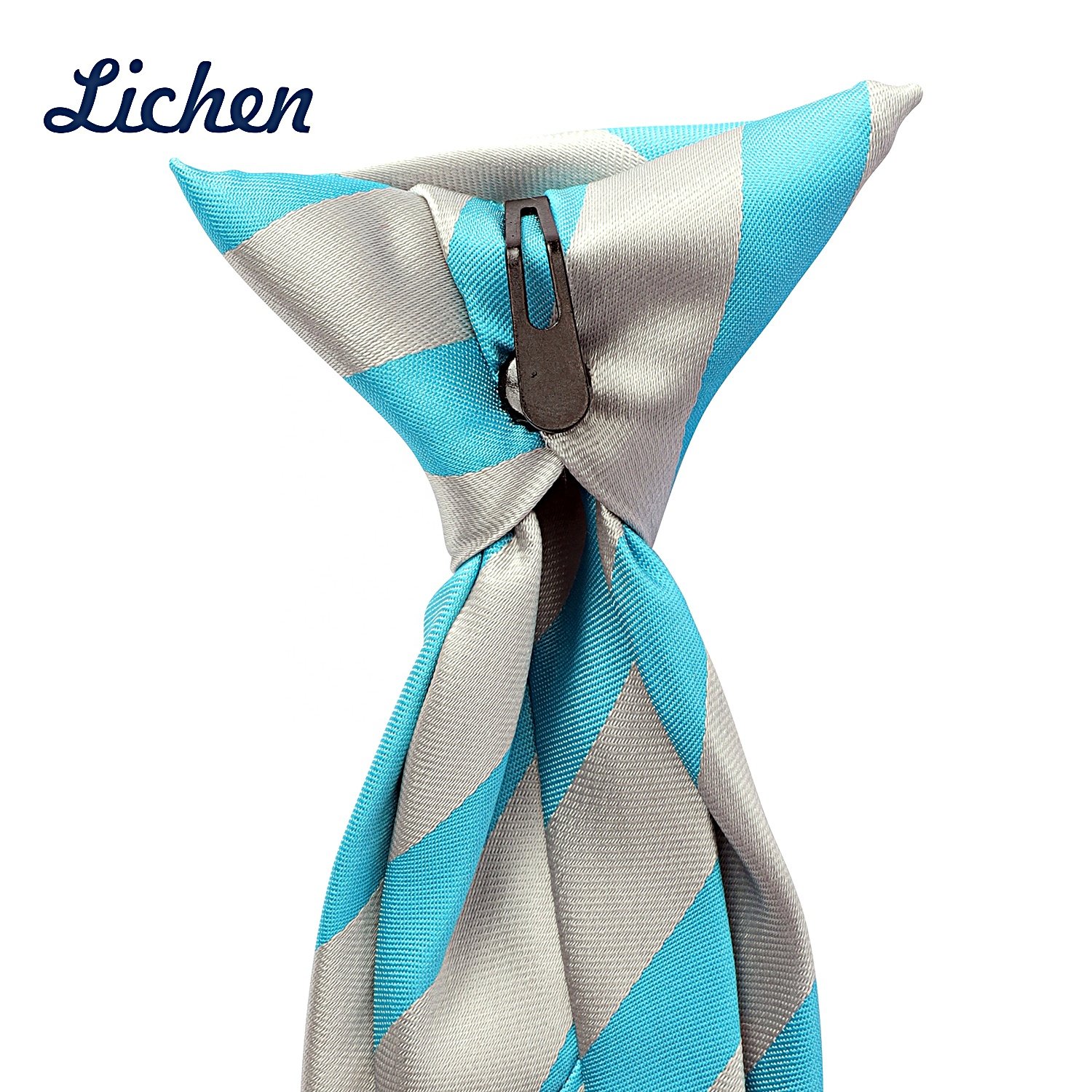 OEM ODM Customized Logo Colorful Printed Woven Striped School Tie Clip-on Neckties for Men