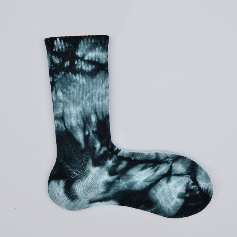 New Fashion Street Tie dyed Personalized Trendy Woman's Antiskid Socks for Girl Cotton
