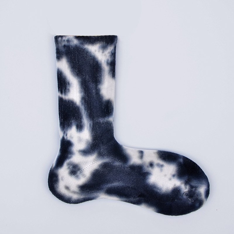 New Fashion Street Tie dyed Personalized Trendy Woman's Antiskid Socks for Girl Cotton