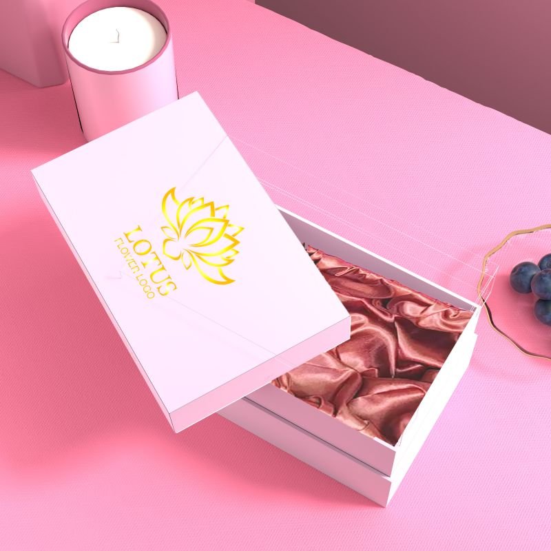 Custom Logo Luxury Wig Packaging Box Hair Accessories Box With Insert Removable Lid Rigid Gift Boxes With Silk Satin Insert