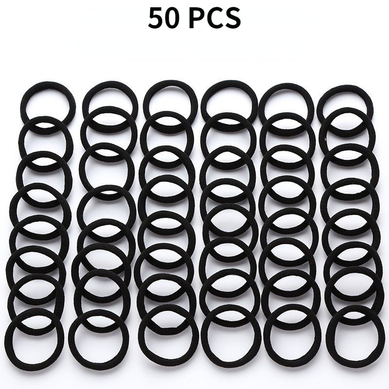 50/100PCS/Set Women Girls 4CM Colorful Nylon Elastic Hair Bands Ponytail Holder Rubber Bands Scrunchie Headband Hair Accessories