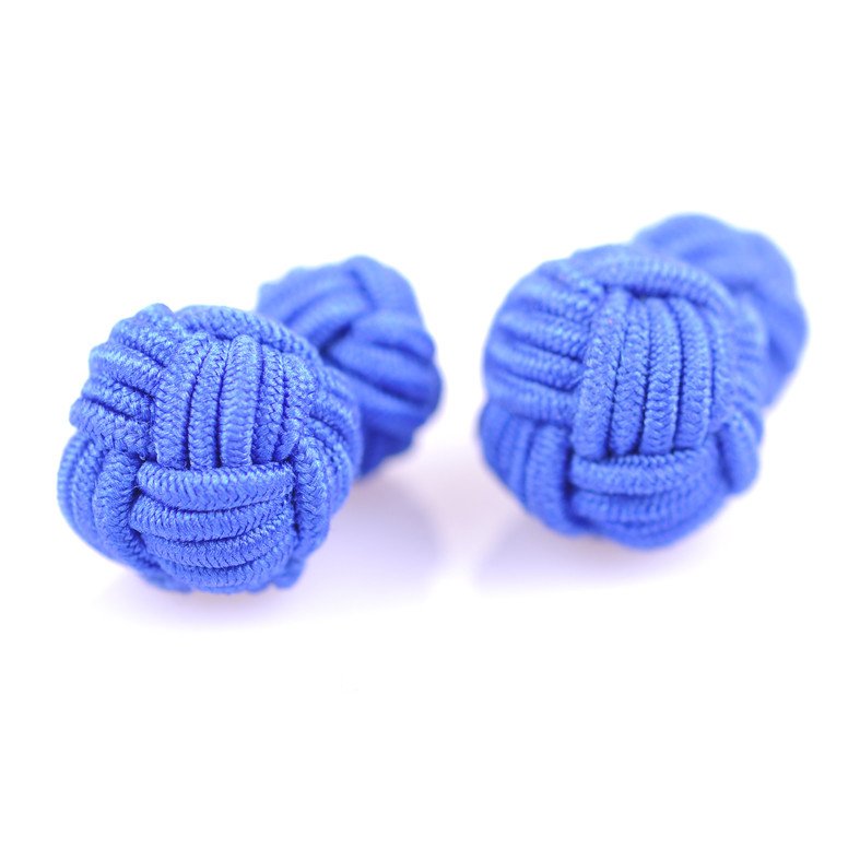 Factory Supply Silk Knot Cufflinks in Solid Colors Big and Small Elastic Design for Cuff Links & Tie Clips