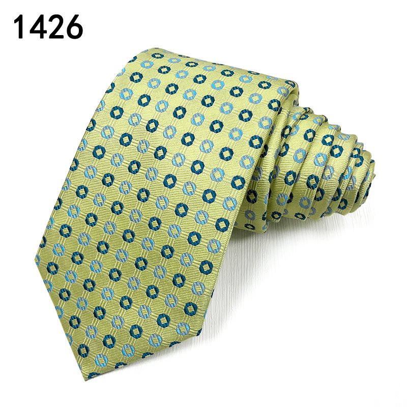 T-70- Silk Yellow Light Color Wedding Mens Fashion Neckties Woven Young Man Silk Ties Classic