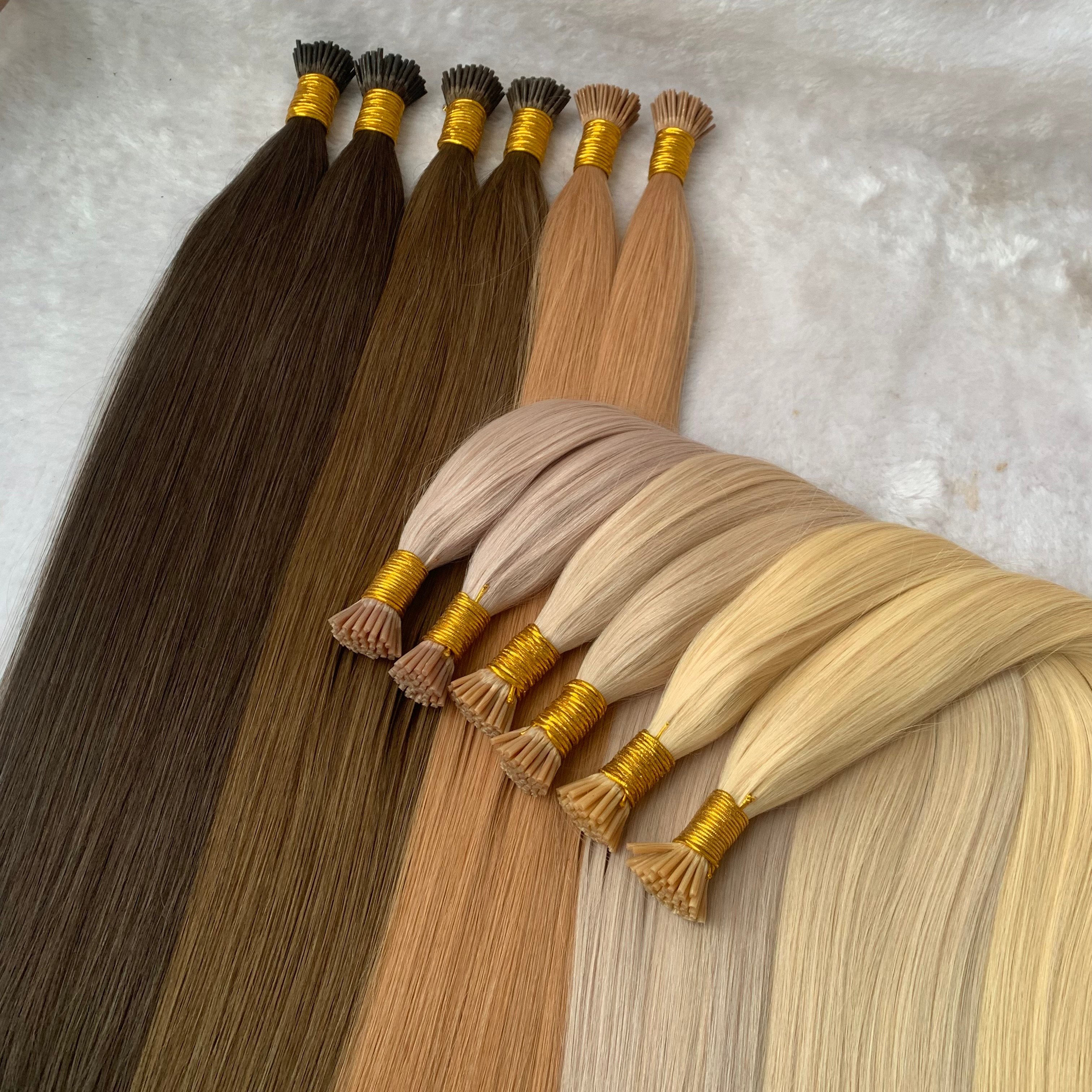 Fast Shipping Keratin Cuticle Aligned I Tip Hair Remy Russian 100% Human Hair Extensions Double Drawn itip Raw Virgin Hair