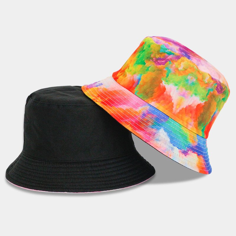 Custom Cotton Climbing Hiking Bucket Hat Sun Hat Fishing Cap Foldable Tie Dye Beach Bucket Hats