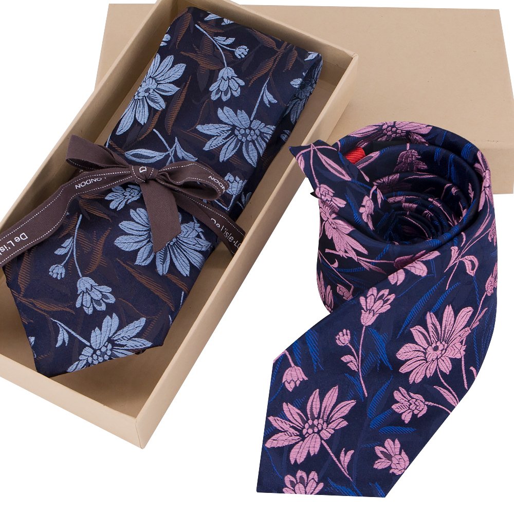 Hamocigia Factory Tailored Handsome Floral 100% Organic Jacquard Woven Gravata Necktie Silk Tie floral ties men