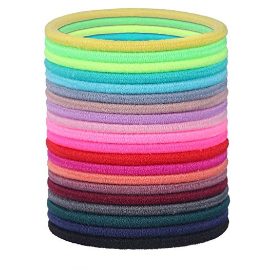 Wholesale polyester round elastic hair bands rubber hair ties
