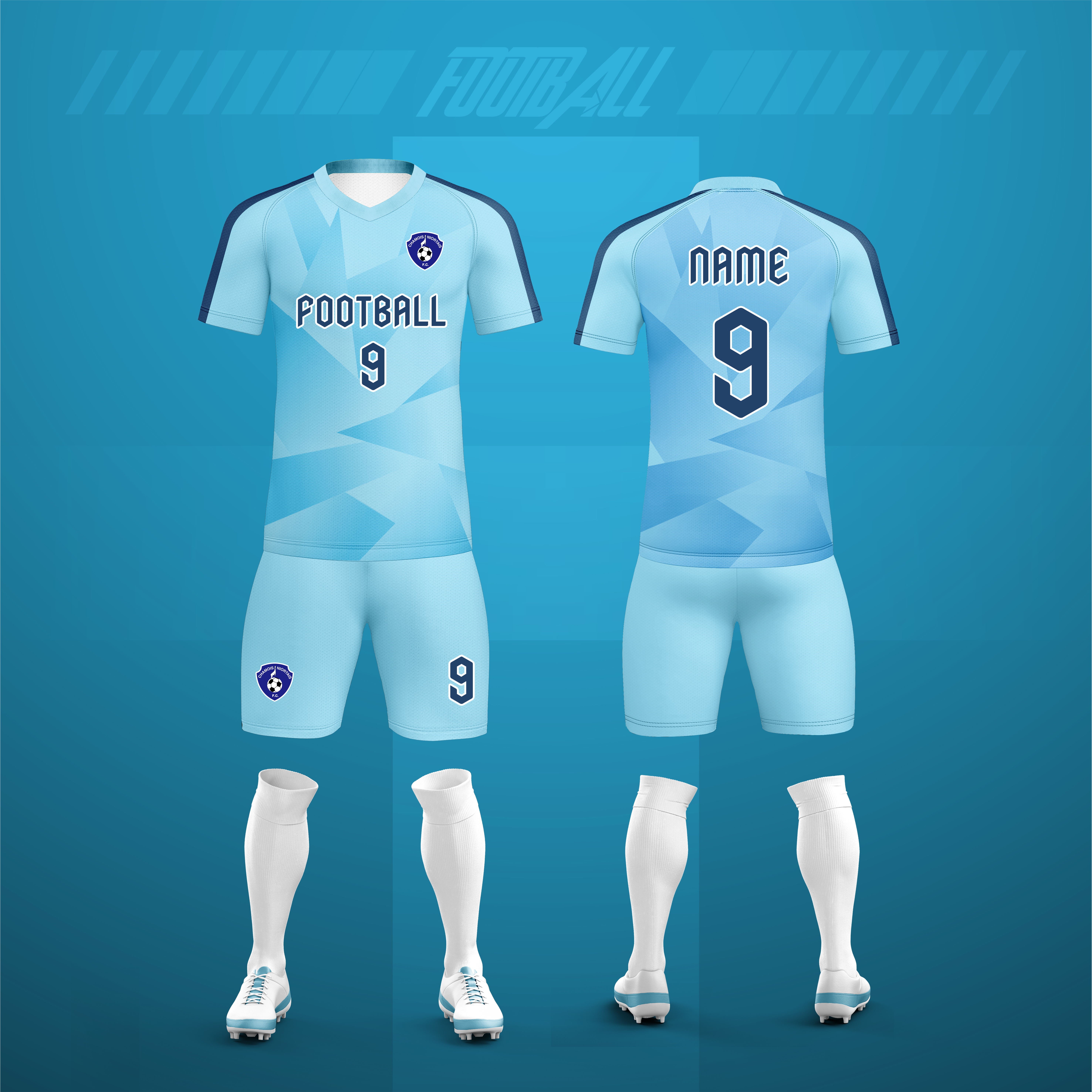 Custom Latest Jacquard Fabric Original Quick Dry Breathable Men Football & Soccer Club Uniform Short Long Sleeve Soccer Wear