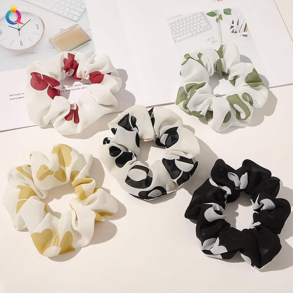 QIYUE New Fashion Girl Women Fresh Chiffon Hair Scrunchies Sweet Elastic Hair Band Scrunchies Tie For Hair