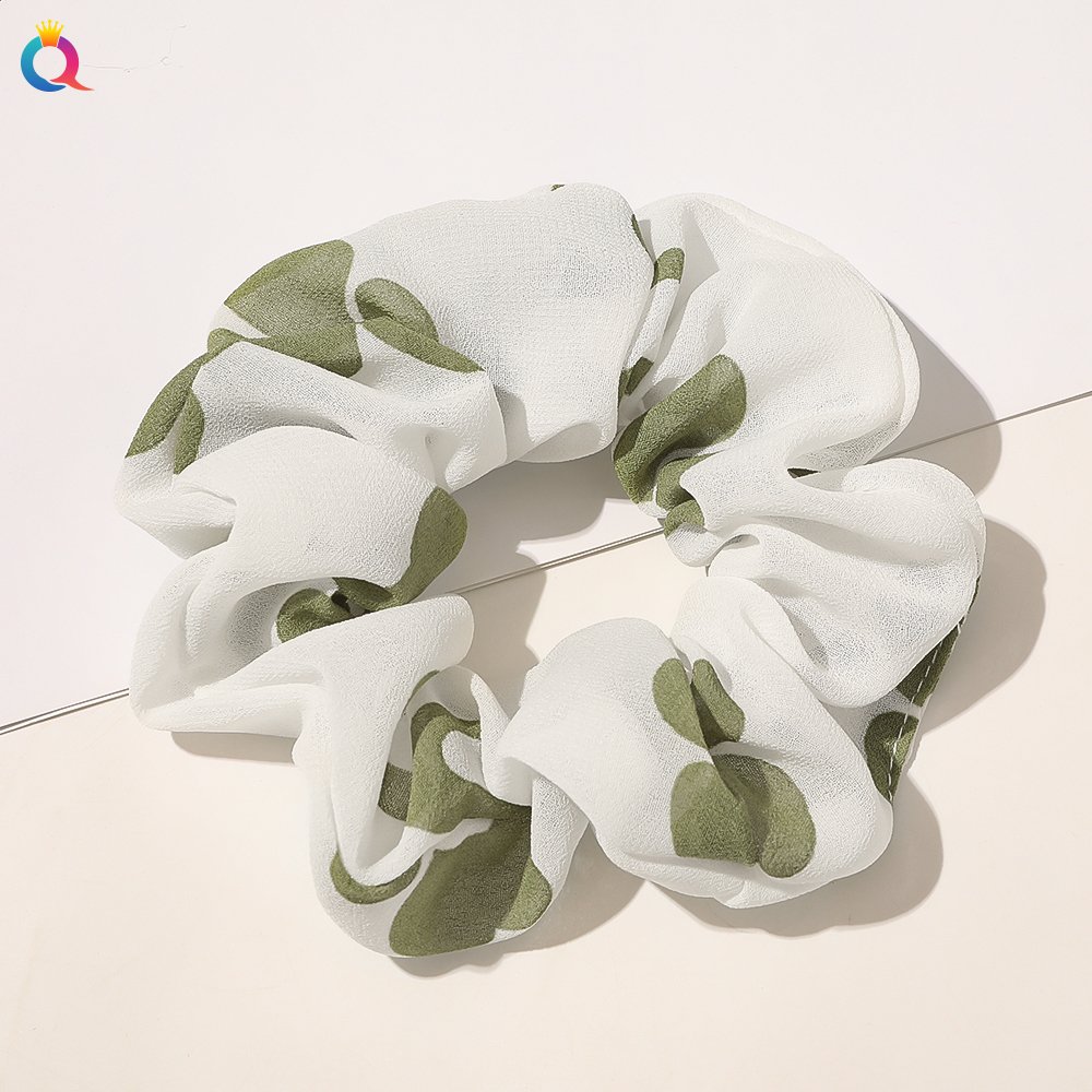 QIYUE New Fashion Girl Women Fresh Chiffon Hair Scrunchies Sweet Elastic Hair Band Scrunchies Tie For Hair